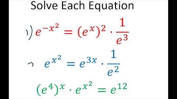 Solve each Exponential Equation with Base e. Including Factorization e^(x^2) = e^(3x) times 1/e^2