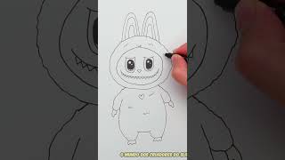😂 Tão fofo que parece que o Labubu pula do papel! ✨ #desenhokids #diversãokids #criatividade