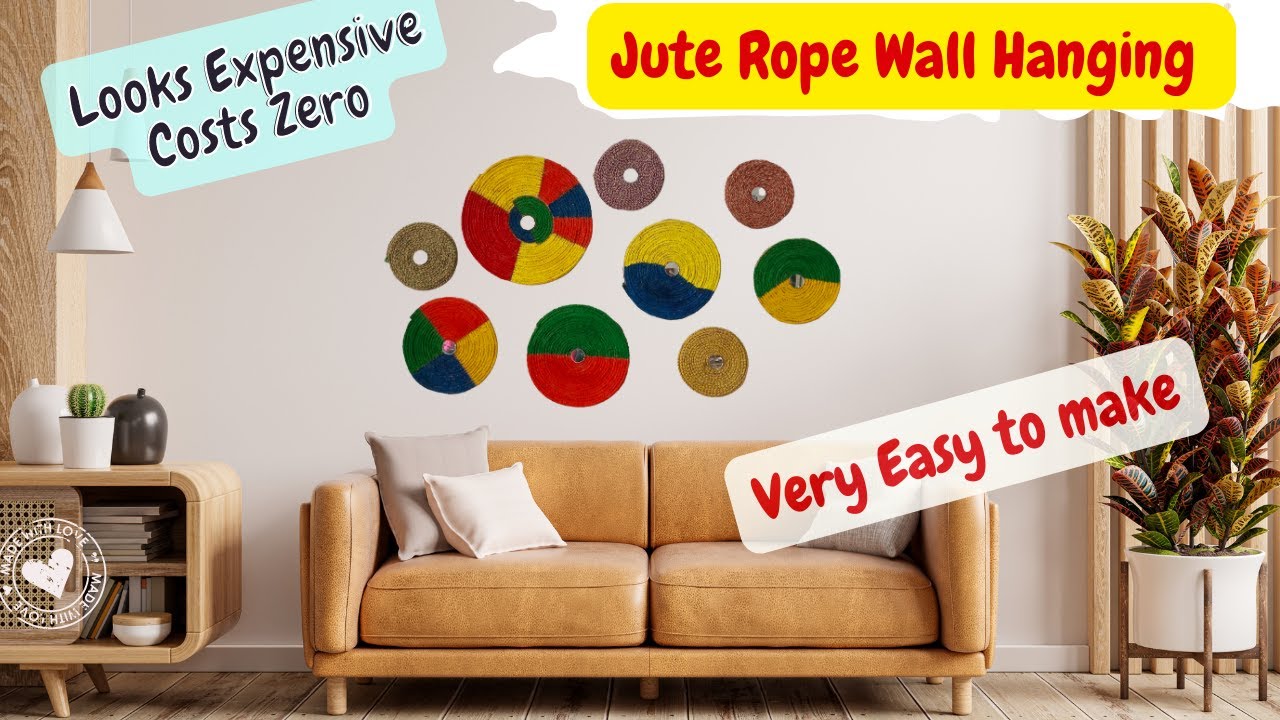 DIY JUTE ROPE WALL HANGING, Wall Hanging Home Decor Ideas