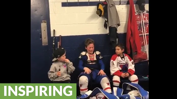 This young hockey player breaks down in tears duri...