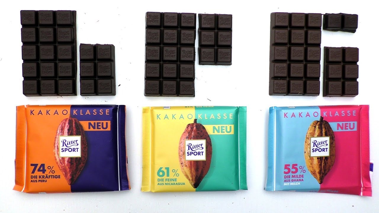 Ritter Sport Kakao Klasse Dark Chocolates Variants - YouTube