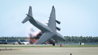 Pilot Of Military Aircraft C17 Was Escorted Out Of Airport After This Landing | XPLANE 11