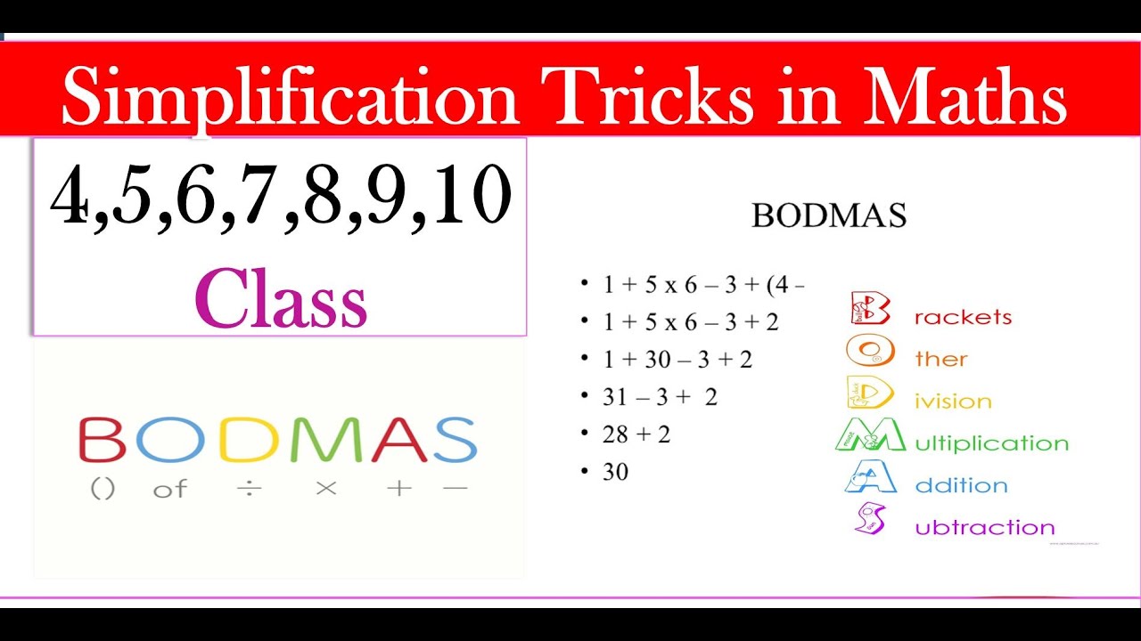 Simplification Tricks | BODMAS Rule | Simplification Tricks in Maths ...