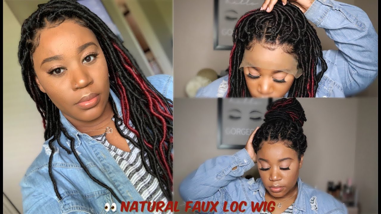 so versatile!!! i natural lightweight soft wave faux loc wig i  hayqueencrowns