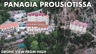 PANAGIA PROUSIOTISSA | EVRITANIA | GREECE | A MONASTERY HANGING ON THE ROCKS | Aerial Drone Shots