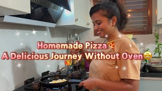 Homemade Pizza  No worries on Oven @Likhi_Rachu #likhirachu #pizza  #cooking #pizzarecipe #fun