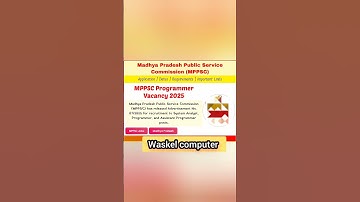 MPPSC Recruitment 2025 | Apply Online For System Analyst, Programmer & Assistant Programmer
