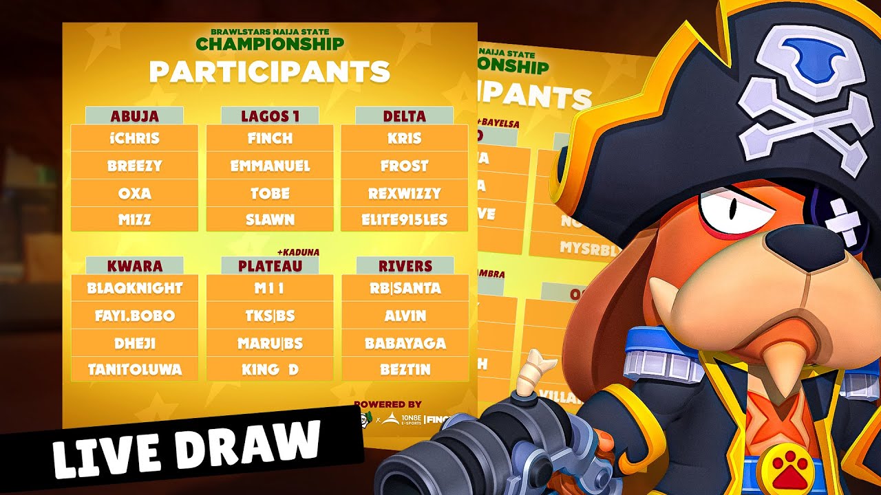 [EN] BRAWL STARS NAIJA STATE CHAMPIONSHIP LIVE DRAW YouTube