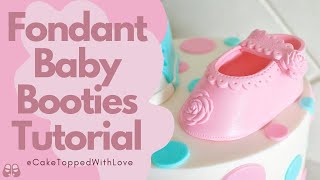 How To Make Fondant Baby Shoes | Baby Girl Booties Tutorial | Fondant Baby Shoes Video Tutorial
