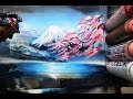 Fuji mount cherry blossom - SPRAY PAINT ART - by Skech