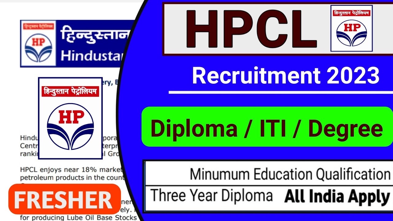 HPCL Recruitment 2023 | Fresher | ITI, Diploma, Degree | HPCL Vacancy 2023 | HPCL Jobs 2023 |