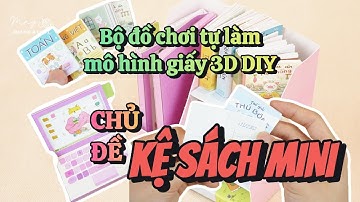 Bộ đồ chơi mô hình giấy 3d diy Kệ sách mini