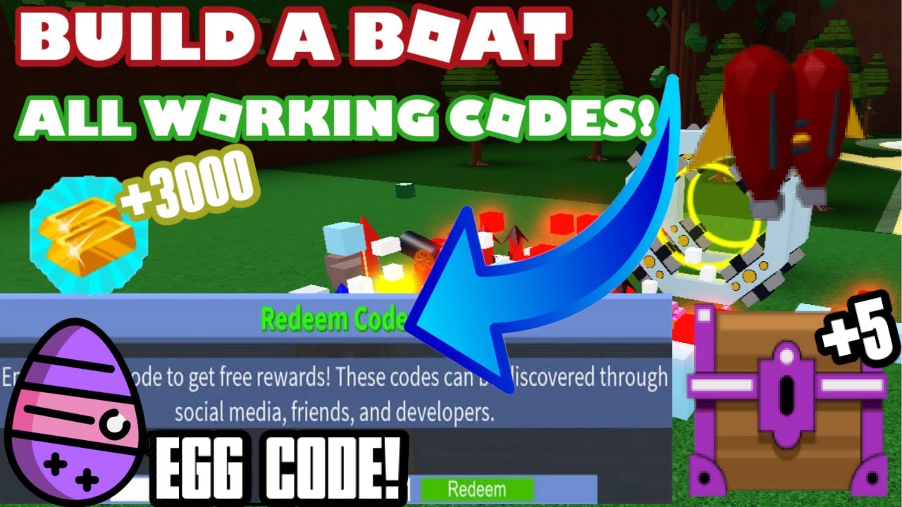 Build A Boat For Treasure Egg Codes Free Items And More Roblox Youtube - roblox build a boat egg code