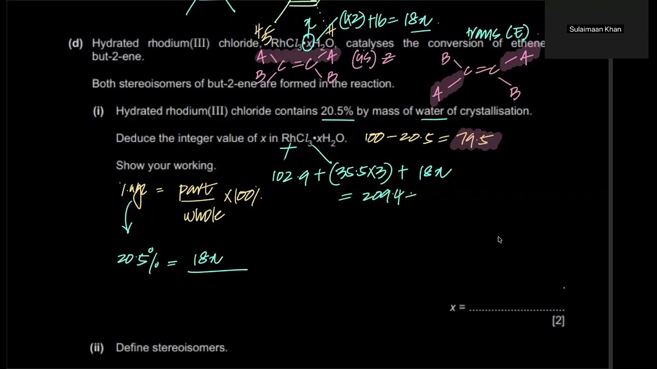 Alkenes 2024 Theory Questions - AS Level Organic Chemistry Late Night Sessions