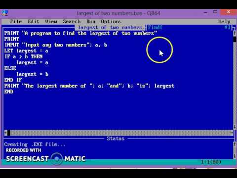 Larger of two Numbers || QBASIC