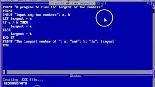 Larger of two Numbers || QBASIC