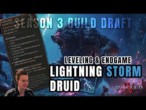 LEVELING + ENDGAME Lighting Storm S-Tier! Druid Build Guide for Season 3 Diablo 4