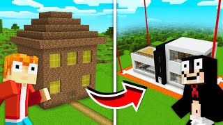 RENOVATED an ABANDONED HOUSE Into a Modern Secure Base - Minecraft Video Like Maizen JJ and Mikey