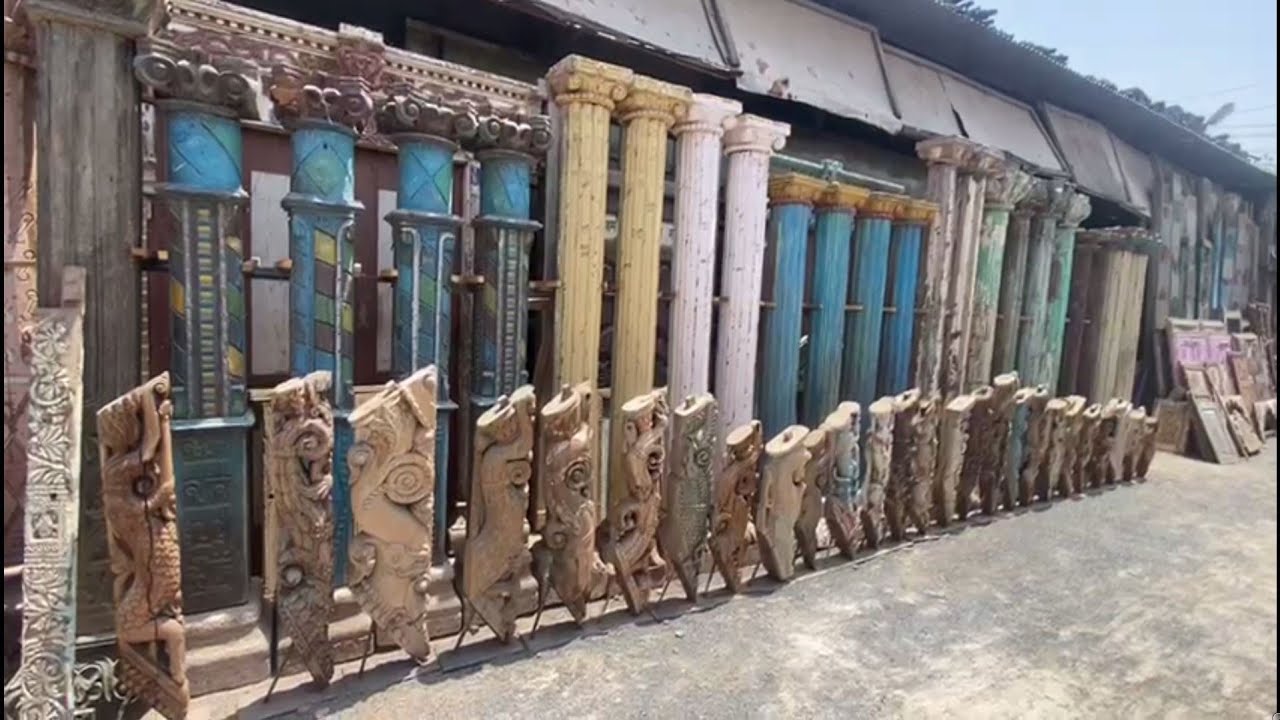 Old Gujarati Carved Pillar And Columns PRACHIN ART GALLERY & OLD