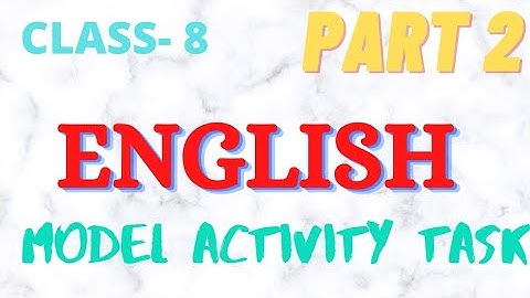 CLASS 8 MODEL ACTIVITY TASK ENGLISH PART2|WB BOARD MAT 2 @SKStudyPointSiliguri