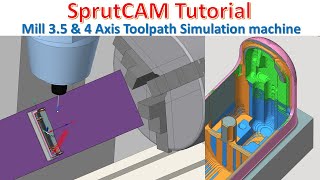 SprutCAM Tutorial #67 | Mill 3.5 & 4 Axis Toolpath Simulation with Solid Smooth