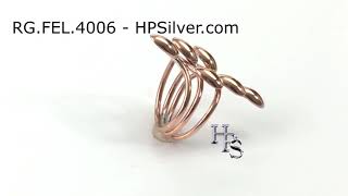 HPSilver - Copper Adjustable Ring RG.FEL.4006, Hand crafted copper wire ring