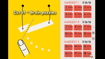 Cut it : brain puzzles(ultra sharp) walkthrough Hardest 1,2,3 (1~18 Level) 3star Perfect clear