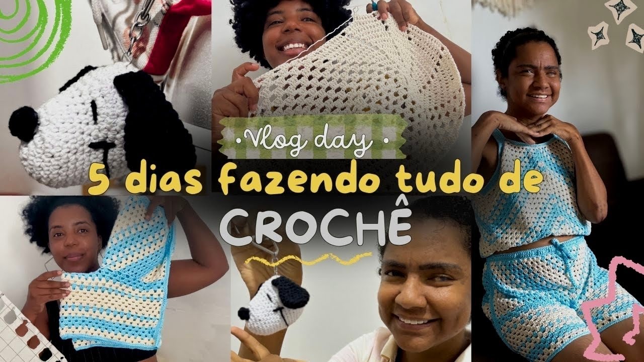 Tudo que fiz de crochê nos primeiros 5 dias de janeiro - primeiro amigurumi, short, tapete  e mais …