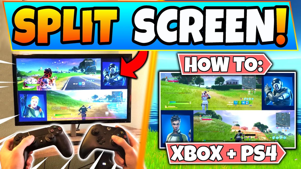 FORTNITE SPLIT SCREEN: HOW TO SPLIT SCREEN on FORTNITE (PS4/Xbox One  Tutorial Battle Royale) 