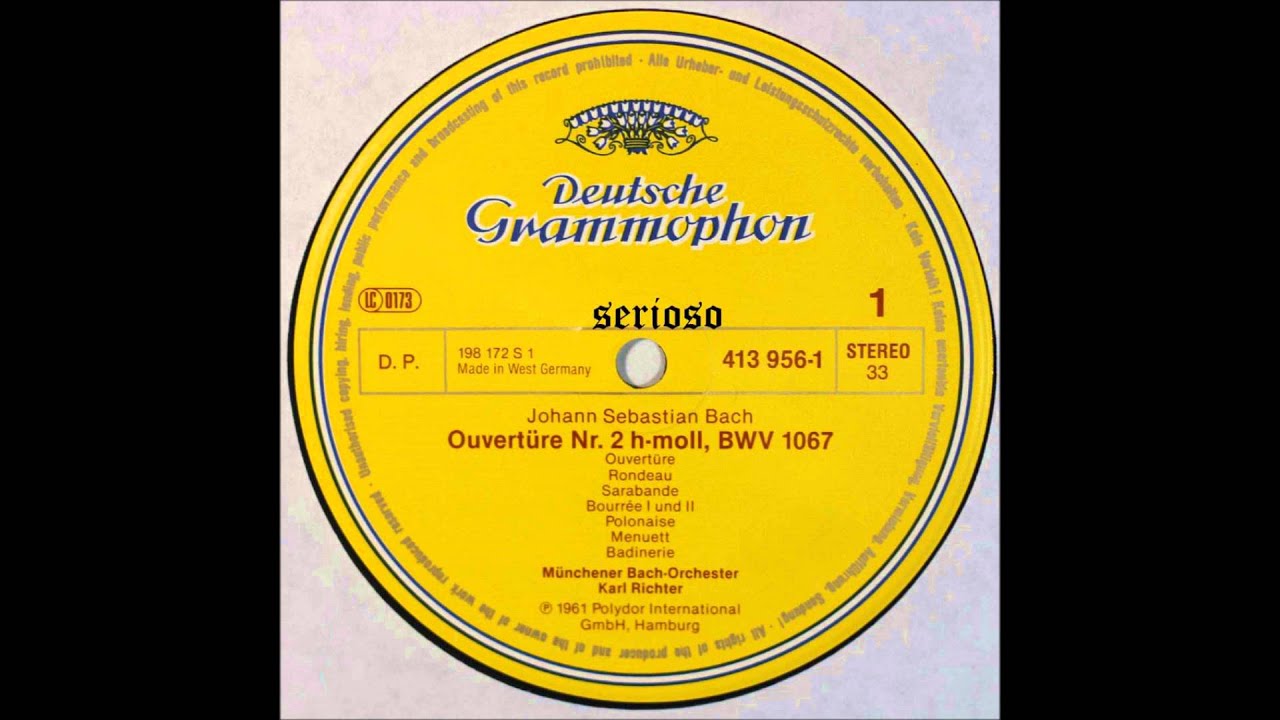 Bach, Orchestral Suite No 2, Karl Richter - YouTube