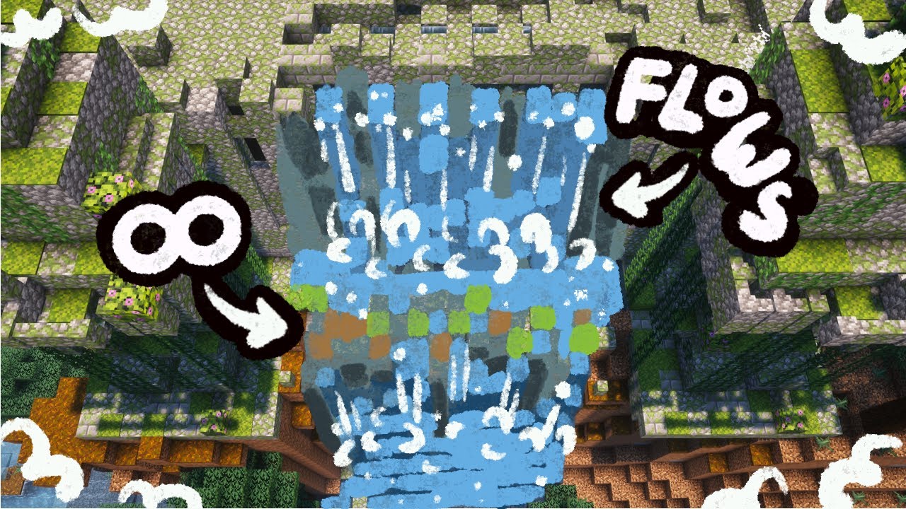Minecraft Rippling Water Animated Waterfall in Minecraft – Pistons Make It Flow Forever - YouTube