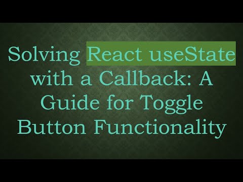 Solving React useState