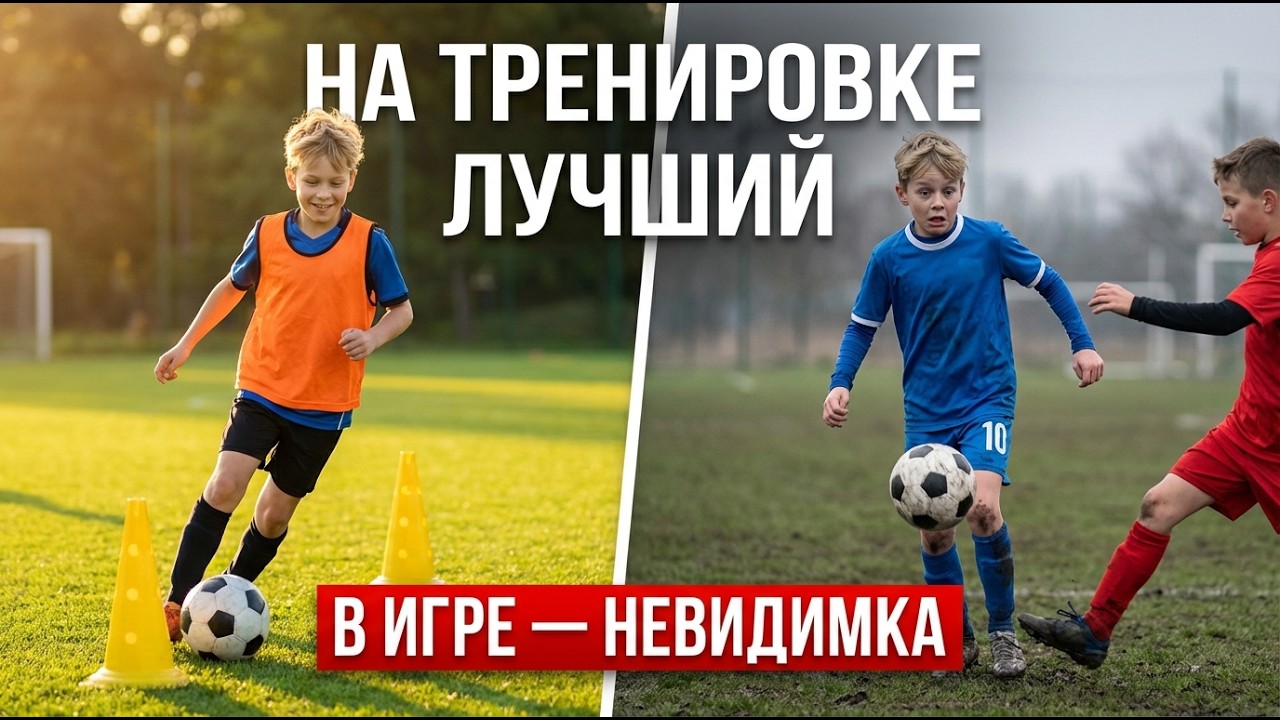 Почему ваш юный футболист на тренировке рвёт всех - а в игре как будто другой человек.