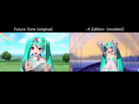 Project DIVA - The First Sound comparison (Future Tone vs. X Song Pack)