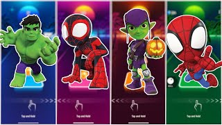 🔵Miles Morales🟡Spidey🔴Black Panther🟢Hulk🔮🎵TILES HOP