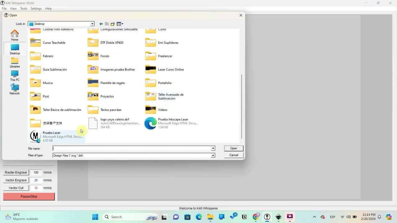 Moviendo el puntero del laser - K40 Whisperer