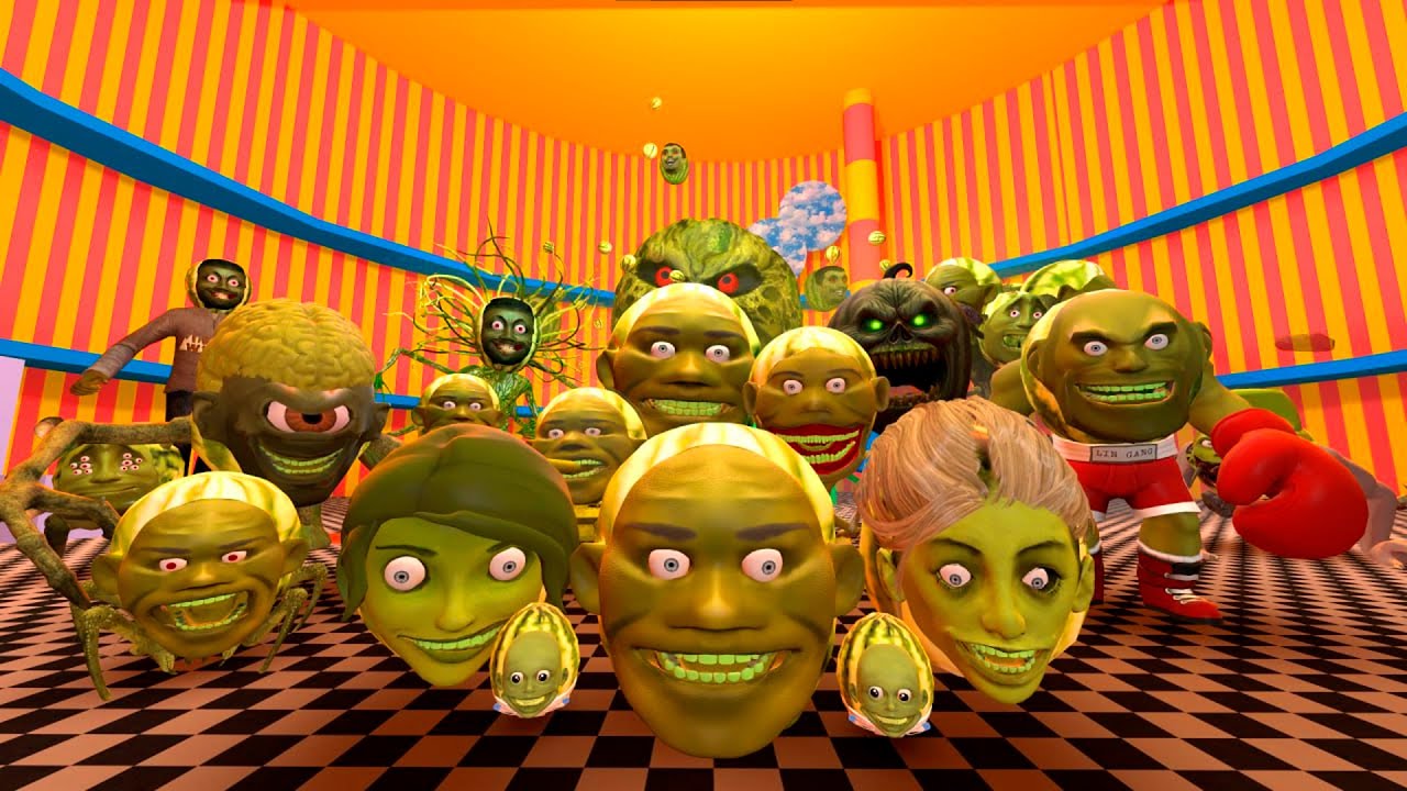 Вся семья Лин Ган Мелон и гигантский робот-босс преследуют меня в Garry's Mod!