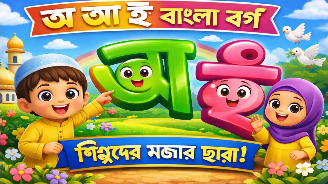 অ আ ই বাংলা বর্ণ | শিশুদের বাংলা অক্ষর শিক্ষা | Bangla Alphabet for ...