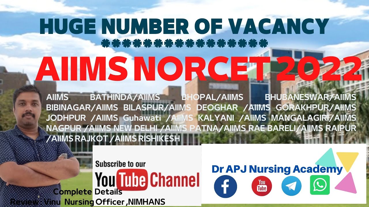AIIMS NORCET 2022 Exam Details