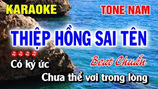 Thiệp Hồng Sai Tên Karaoke Tone Nam Beat Chuẩn Dễ Hát | Nguyễn Linh