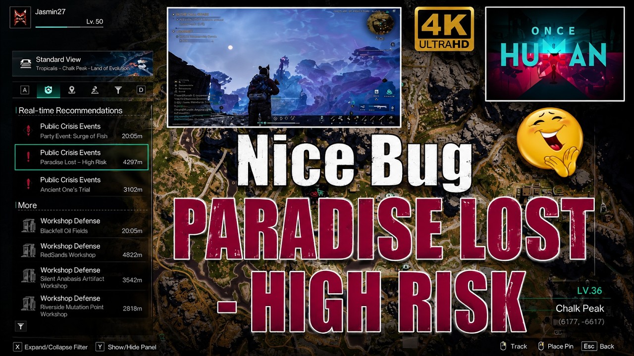Once Human ( Nice bug ) Paradise Lost High Risk Gameplay 4K - YouTube