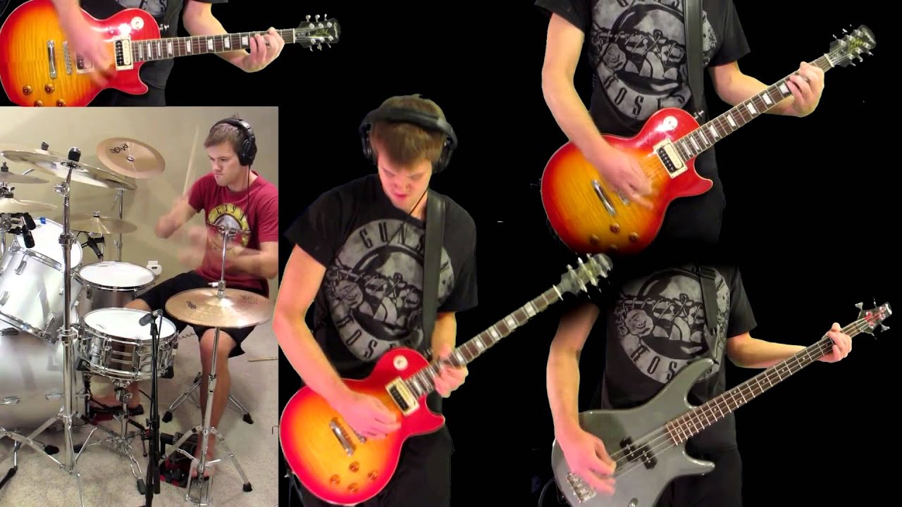 You Could Be Mine Guns N' Roses Guitar Bass Drum Cover YouTube