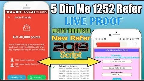 mCent Browser Online Refer script || mCent Tri¢k | Refer script