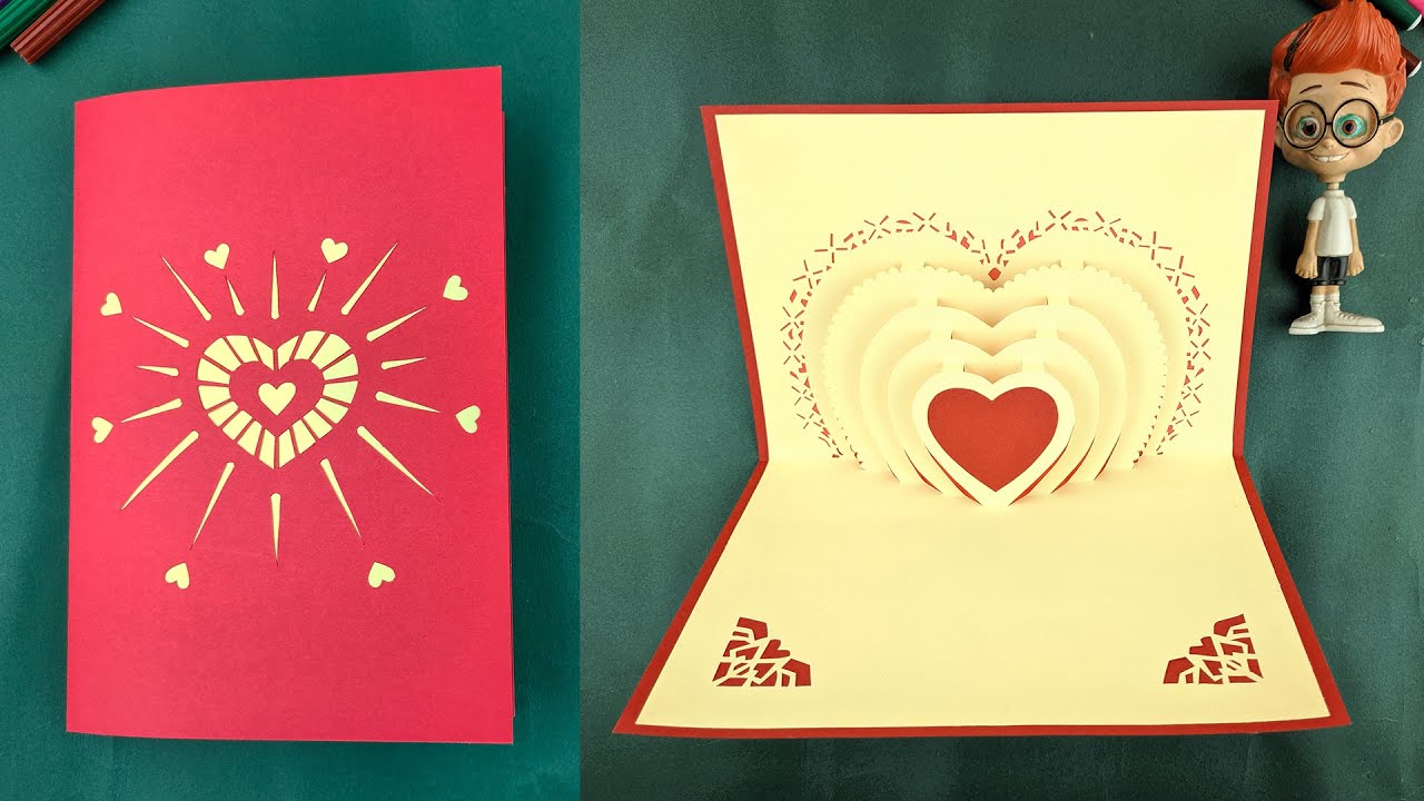DIY- Pop up Love Card | 3D LoveCard | Valentine's Day Card | Download Template | Fanush Creative ART