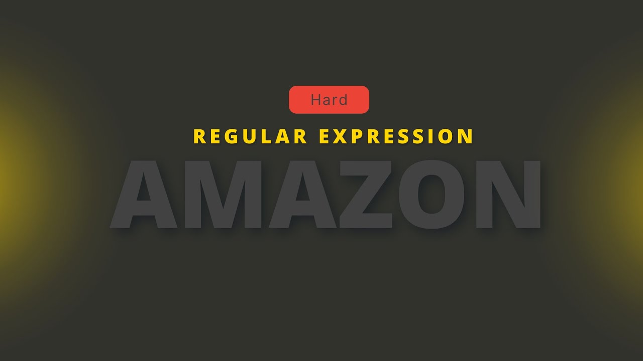 Regular Expression #Amazon Interview #DSA Question 3 - YouTube