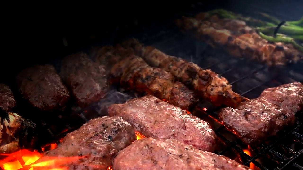 Cooking roast beef slow motion   Free Stock Video   Mixkit