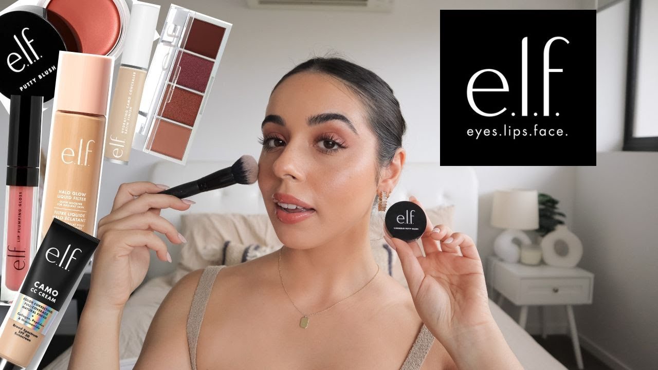 TESTING NEW ELF MAKEUP RELEASES | Halo glow filter, luminous putty bronzer & more!