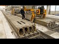 Hollow Concrete Floor Manufacturing Process. Prestressed Hollow Core Slab Factory in Korea