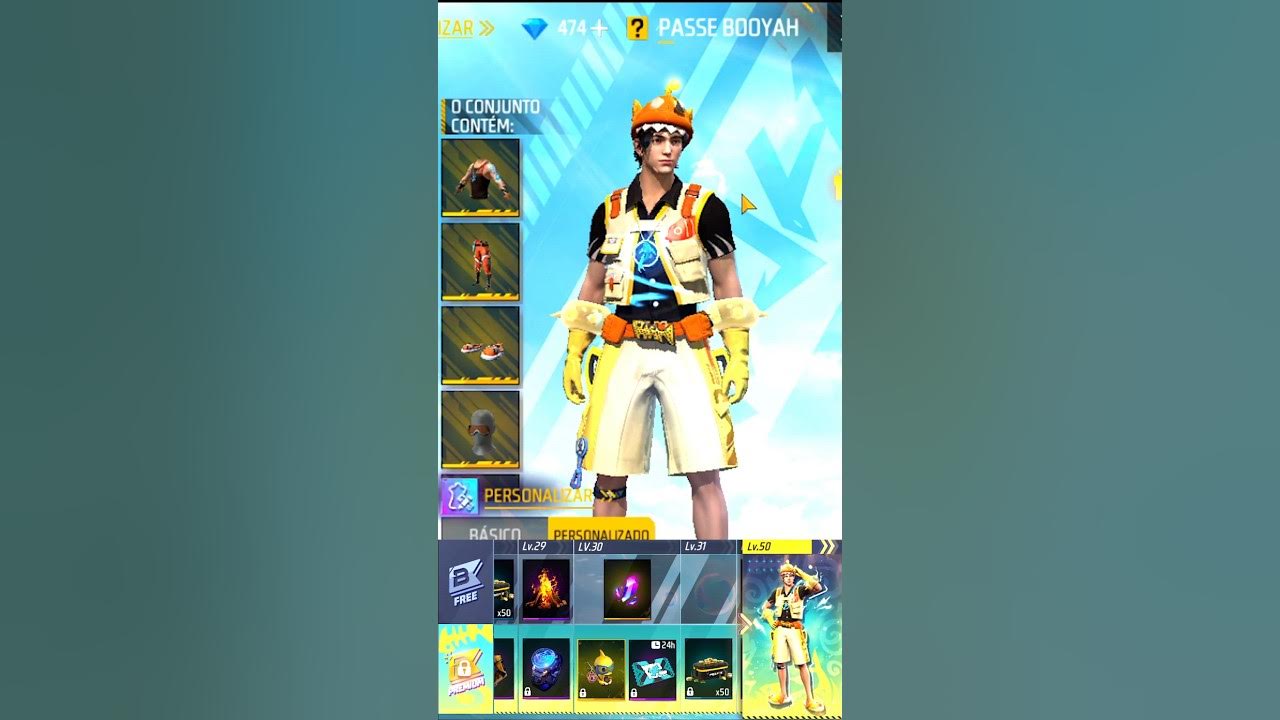 TODOS OS PRÊMIOS DO PRÓXIMO PASSE BOOYAH DE OUTUBRO, PANTUFAS, SKINS, GELO  E MAIS - FREE FIRE 