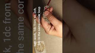 #shorts How to start a row of half granny square without return 2 ch